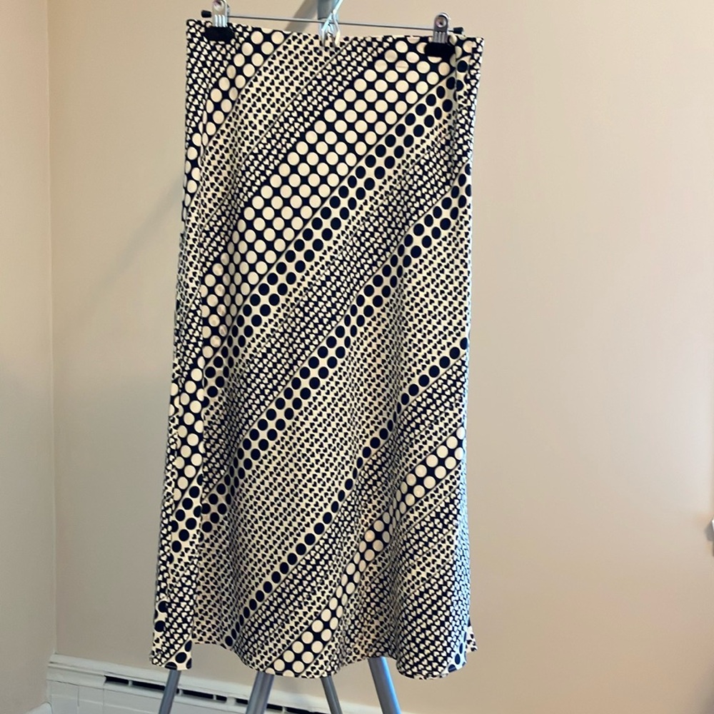 LOFT Polka Dot/Heart Bias Midi Skirt